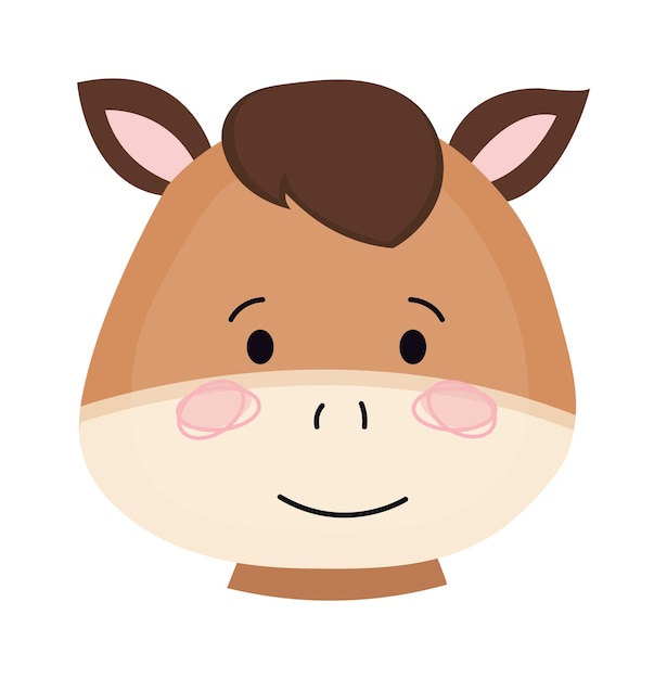 Childish Bull Cartoon Cute Animal Vector illustration