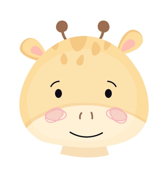 Childish Giraffe Cartoon Cute Animal Vector illustration