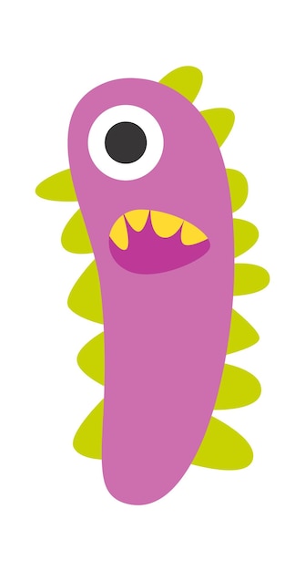 Childish monster I letter Vector illustration