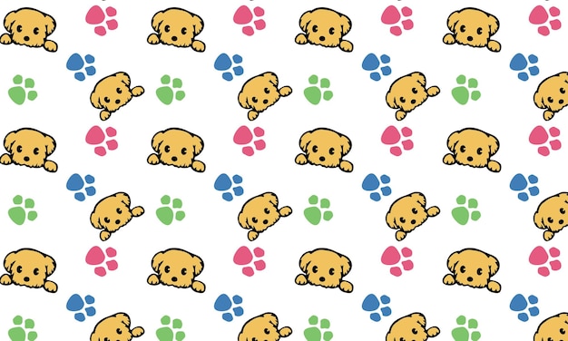 childish, seamless, dog, pattern, bright, paw, trendy, cartoon, animal, child