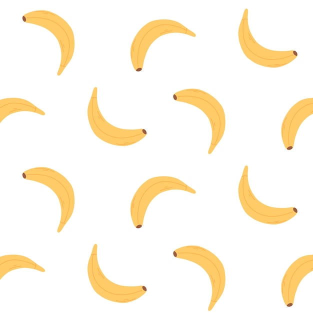 Childish seamless pattern with cute banana Retro pattern with banana Vector illustration Groovy kids print with banana