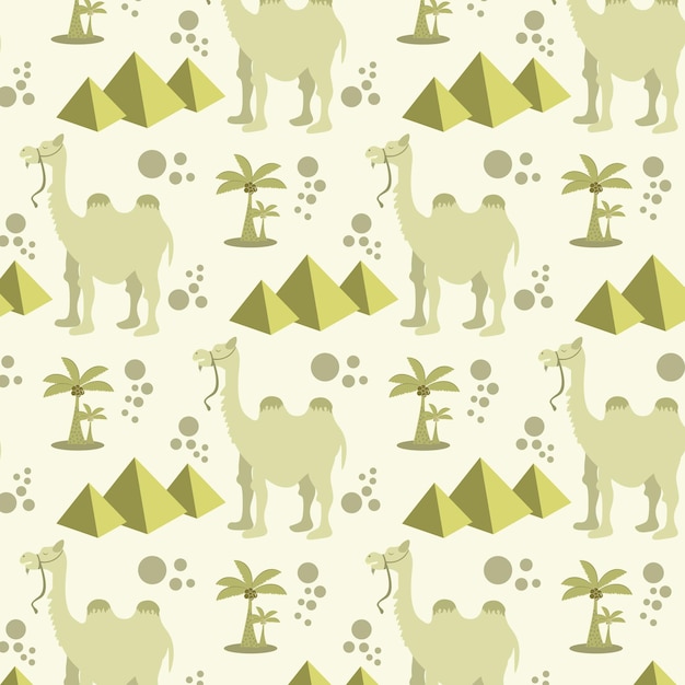 Childish seamless pattern with cute camel animal vector flat style design background