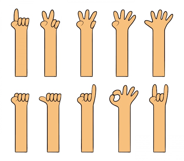 Vector childish simple cartoon hand