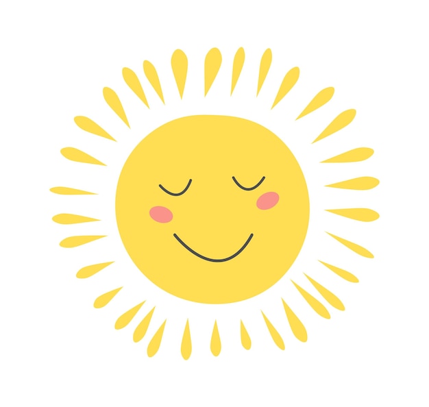 Childish Sun Cartoon Summertime icon Vector illustration