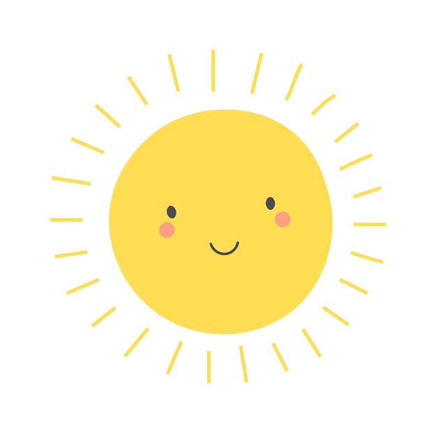 Childish Sun Cartoon Summertime icon Vector illustration