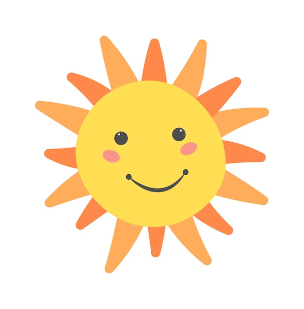 Vector childish sun cartoon summertime icon vector illustration