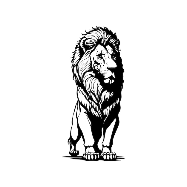 子供のようなライオンの子供と動物の落書き漫画のイラスト