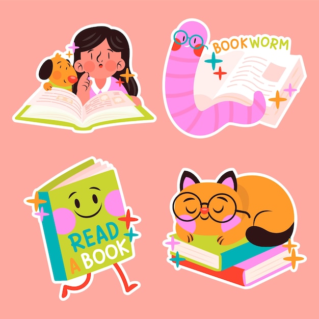 Childlike reading stickers collection