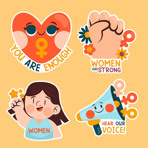 childlike women's day stickers collection
