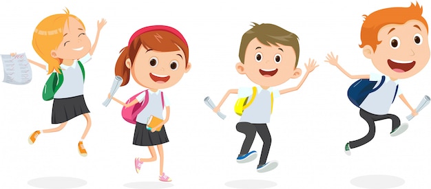 children back to school illustration