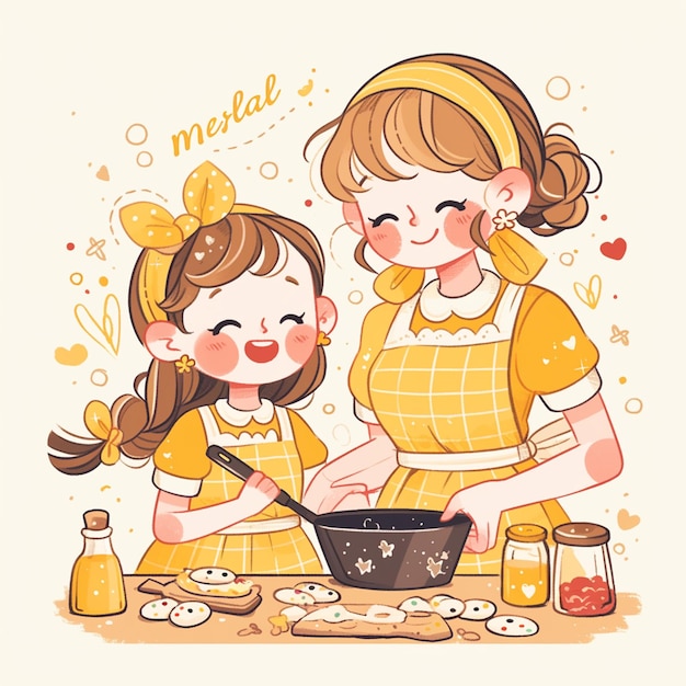 Children Bake Cookies for Mom on Mothers Day