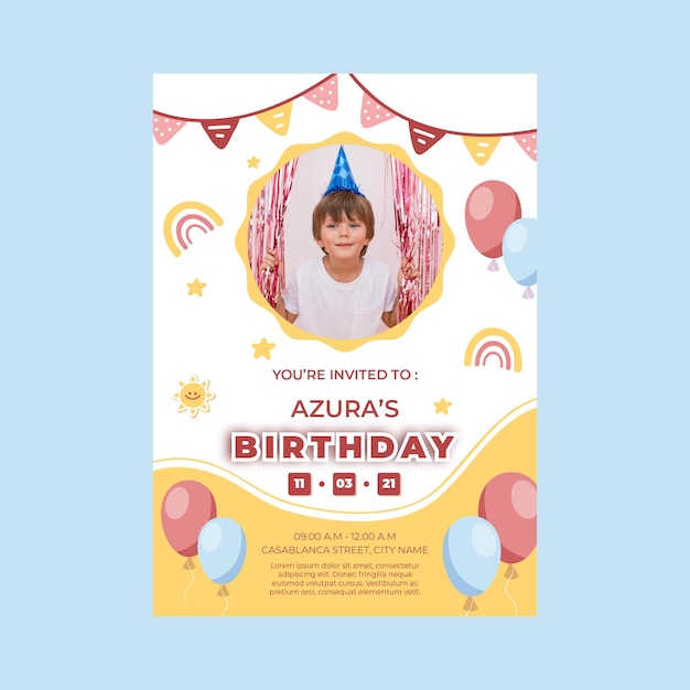 children birthday flyer template