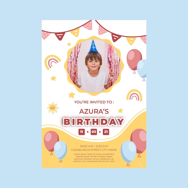 Children birthday flyer template