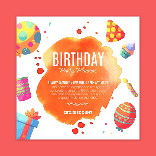 Vector children birthday flyer template