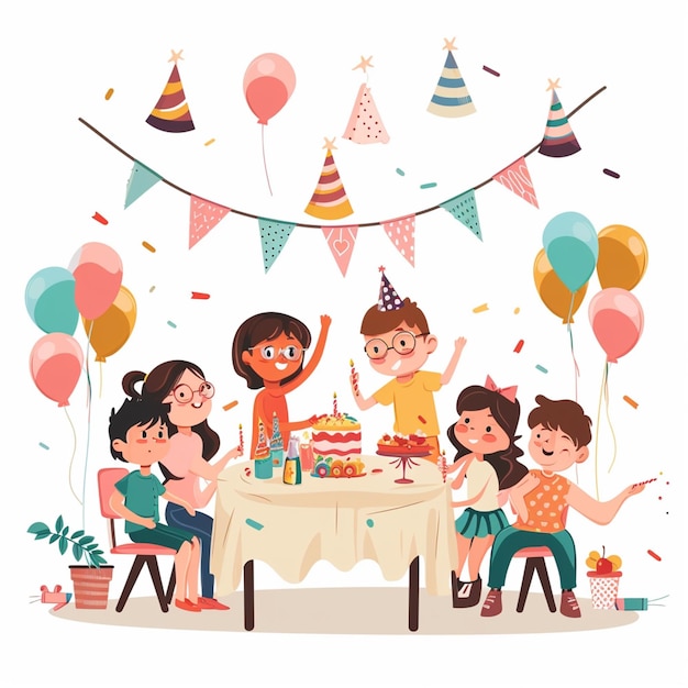 Vector children birthday party 1