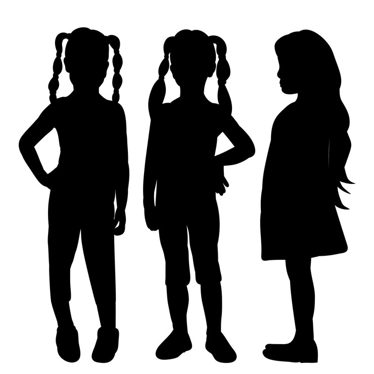 Vector 子供の黒いシルエット分離ベクトル