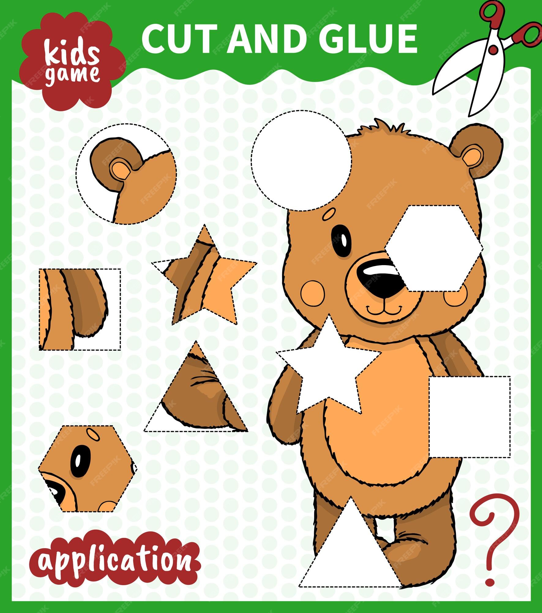 Premium Vector Children board animal game cut shape and glue in place