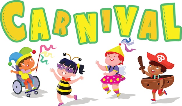 Bambini a una festa di carnevale