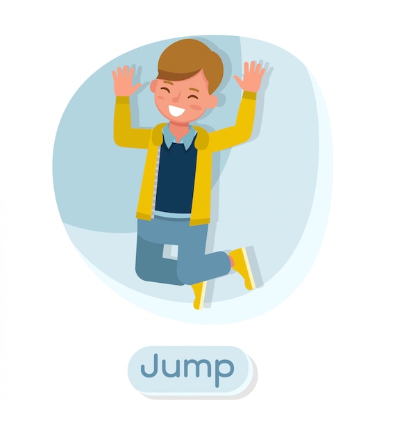 Children character. jump.