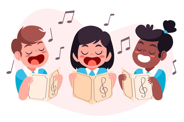 Children choir illustration