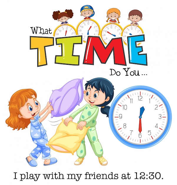 Children clock and time