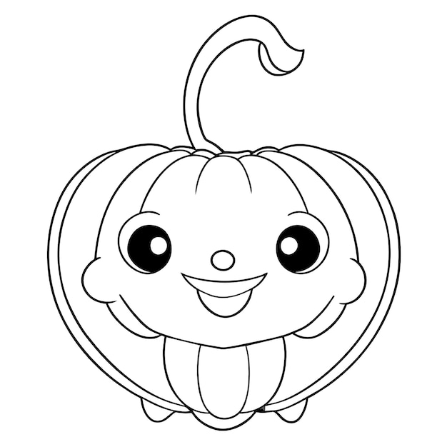 Bambini da colorare pagina tema halloween con zucche e fantasmi