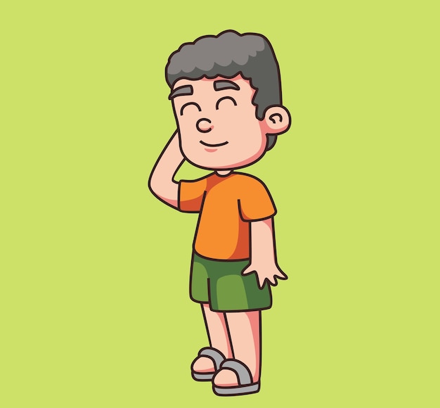 Vector children confuse expression cartoon illustration isolated