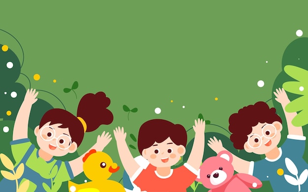 Green Background Kids Images - Free Download on Freepik