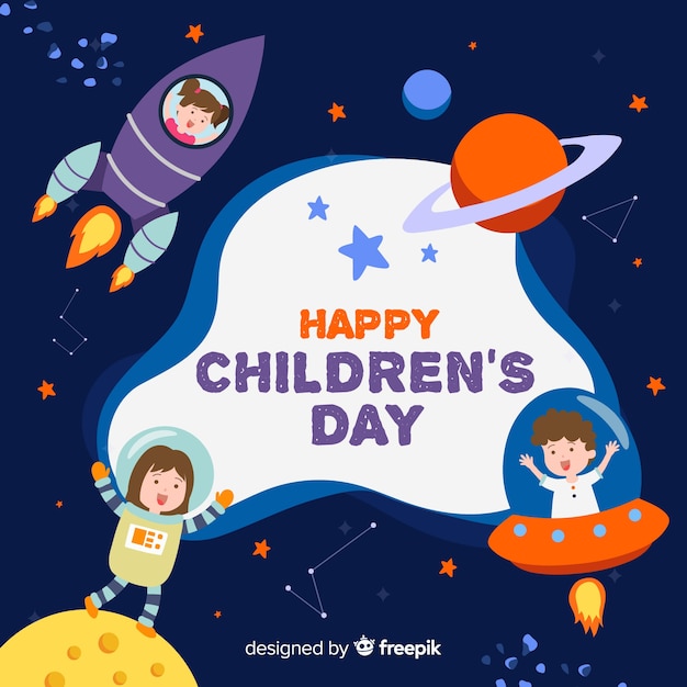 Children day concept in hand drawn