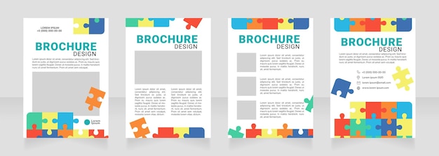 Vector children development blank brochure design template set with copy space for text premade corporate reports collection editable 4 paper pages roboto black roboto nunito light fonts used