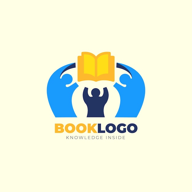 Vettore logo del libro d'oro per bambini