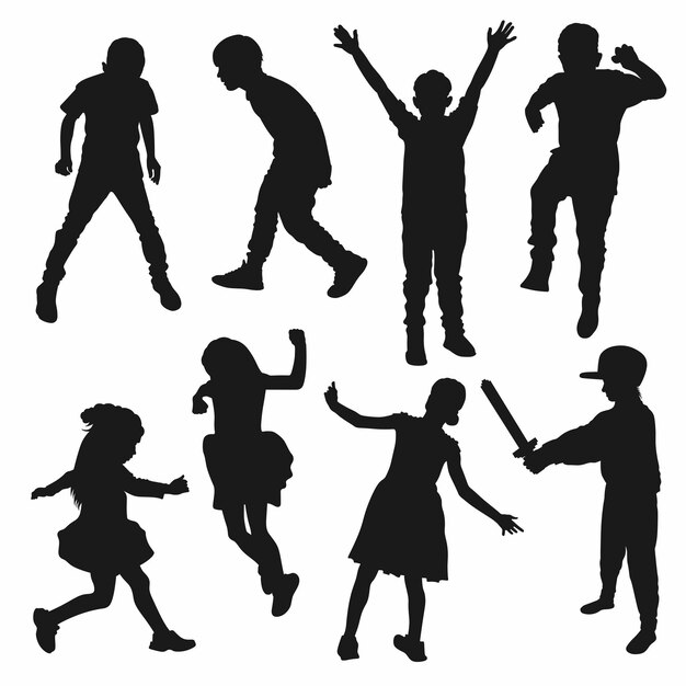 Children have fun jump and dance