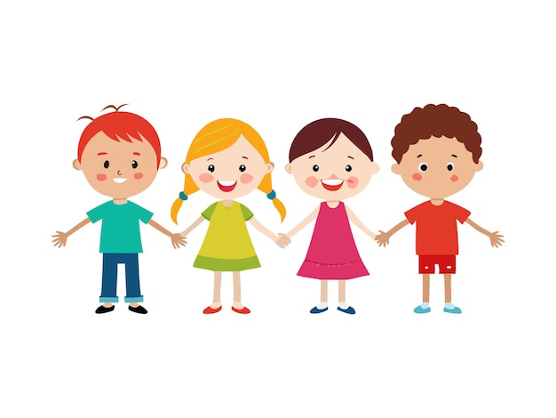 Children Holding Hands A Group of Happy Friends