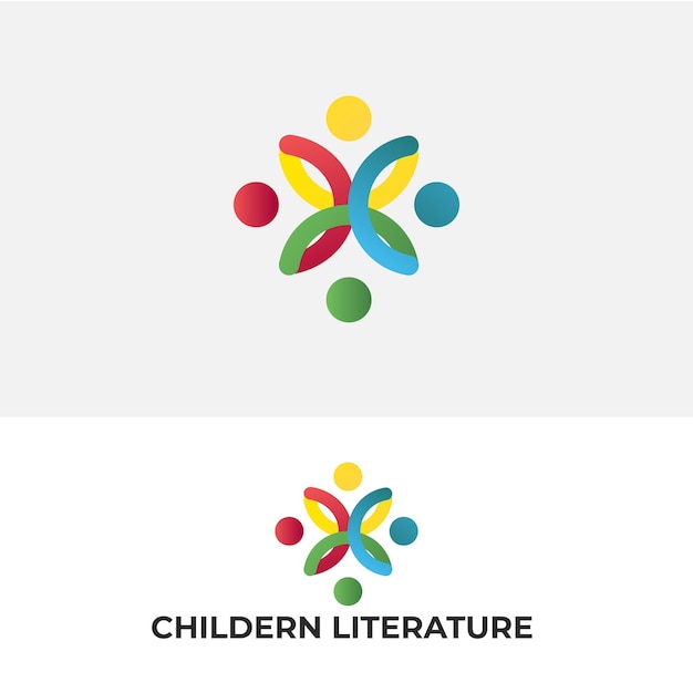 Children Literature Colorful Logo