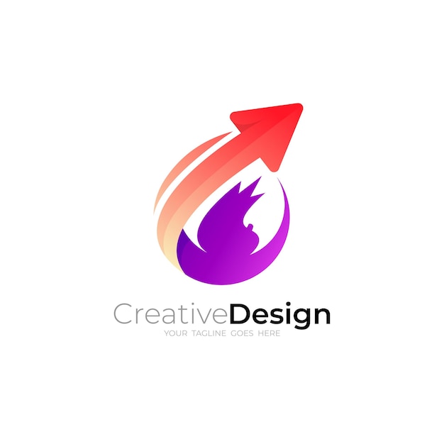 Children logo and arrow design template unity logos