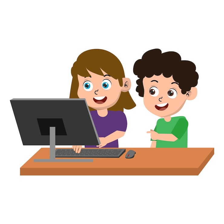 Vector children play in the park vector illustration