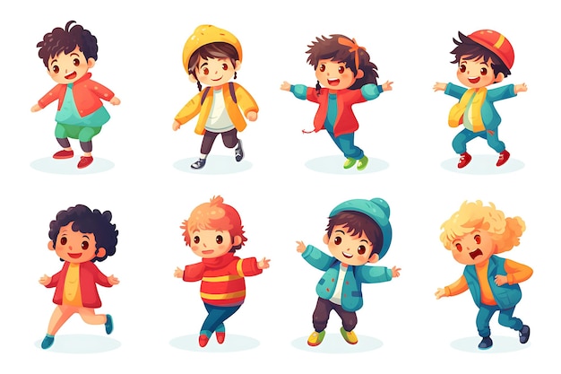 Children Playing Vector Style