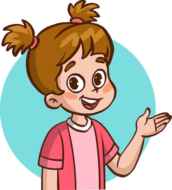 children portrait cartoon vector illustration