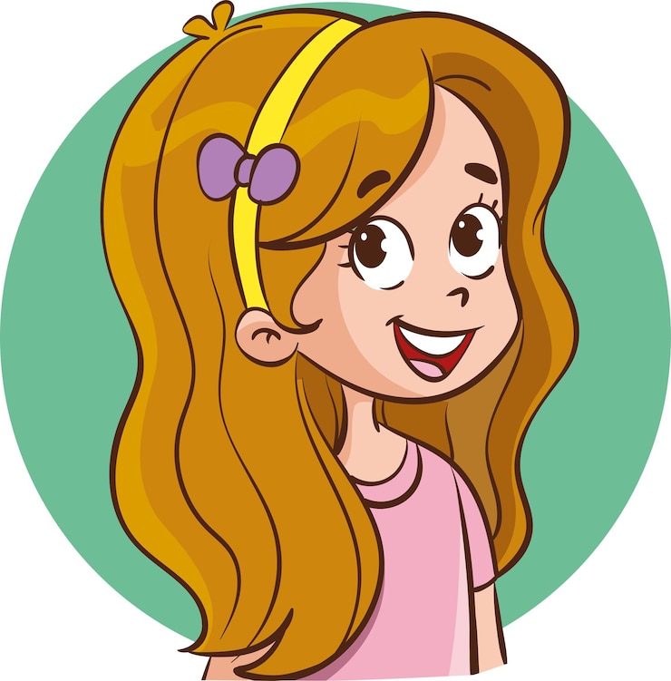वेक्टर children portrait cartoon vector illustration