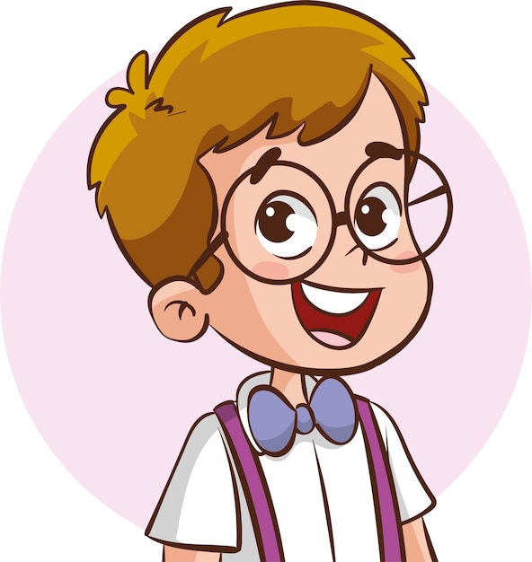 Vector children portrait cartoon vector illustration