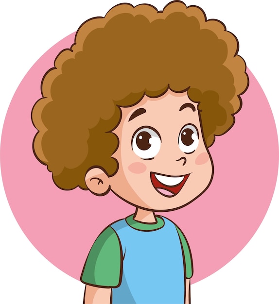 Vector children portrait cartoon vector illustration