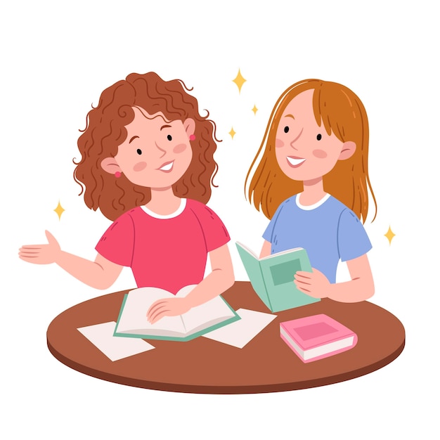 Children read booksLovely girlfriendsBook clubLiteratureExam preparation