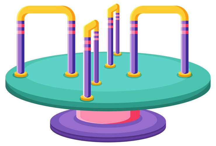 Vector children roundabout playground cartoon