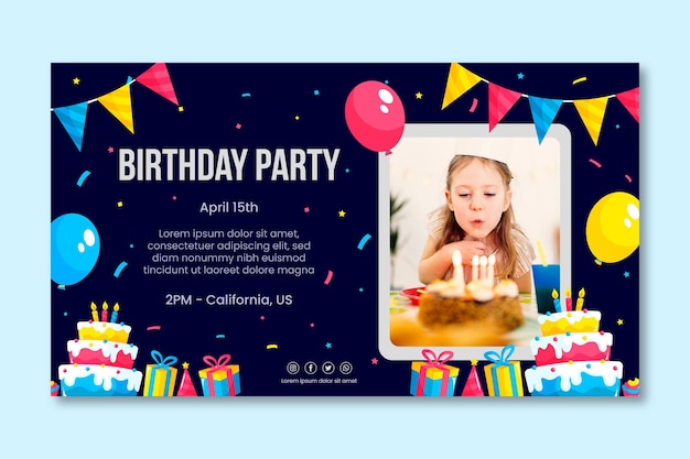 Vector children's birthday banner template