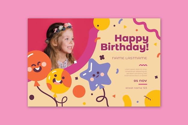 Vector children's birthday banner