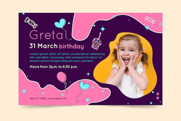 Vector children's birthday banner