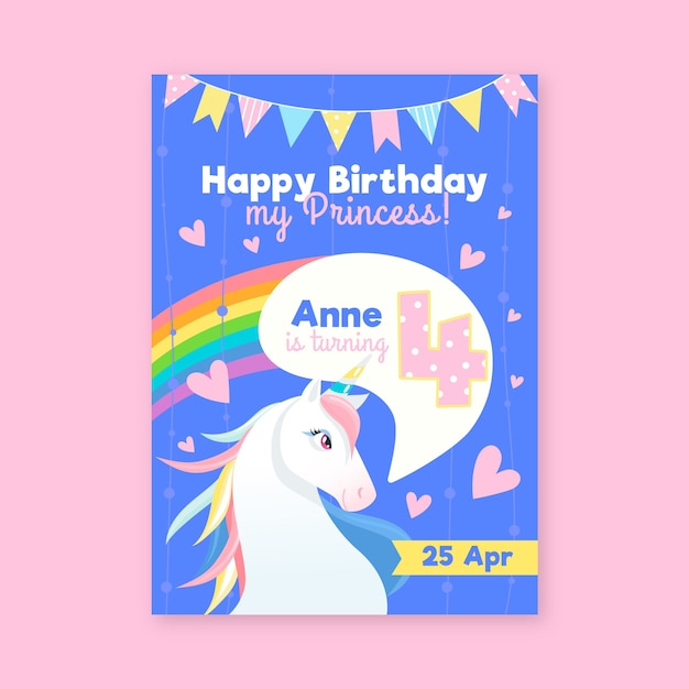 Children's birthday card template