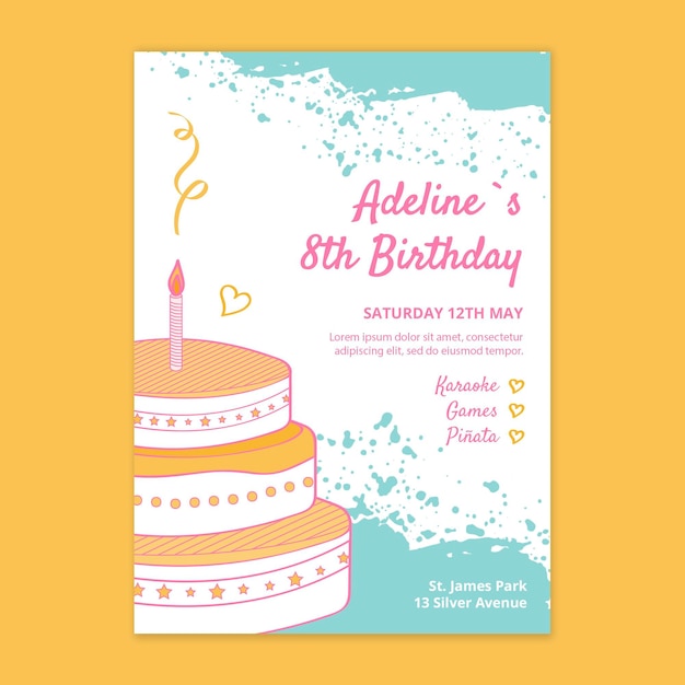 Vector children's birthday card template
