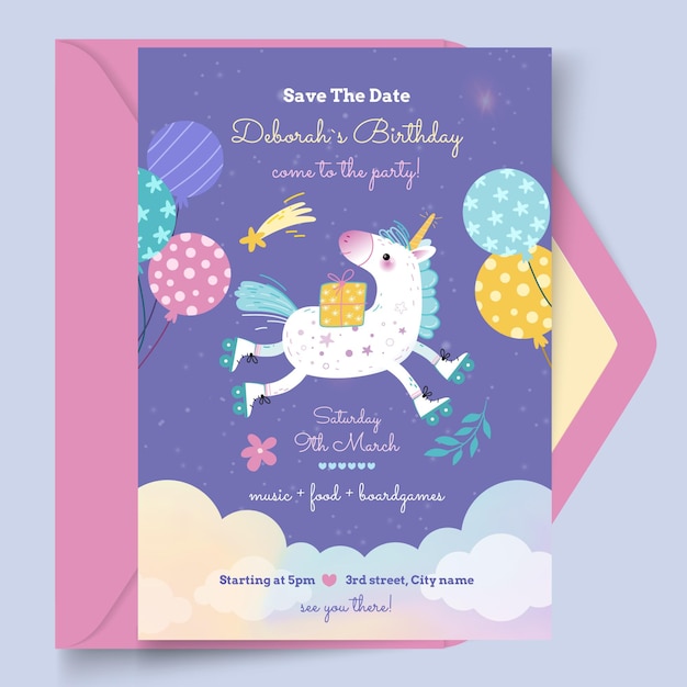 Vector children's birthday card template