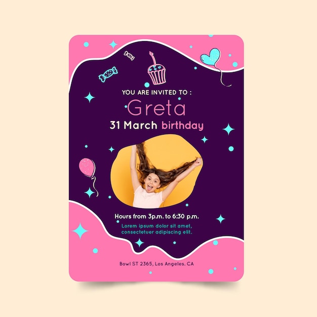 Vector children's birthday card